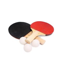 1 Pair Table Tennis Racket Ping Pong Paddle - Comes with 3 Balls - Black & Red-Wooden-Alhamra-8003-ALHAMRA
