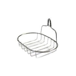 1Pcs Creative Single Layer Stainless Steel Soap Stand-Soap Dish Organizer Bathroom Shelf-6inches Lengthy Wall Hanging Suction Cup Style Alhamra ALHAMRA