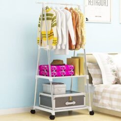 Alternative view of 2 Tier Triangular Clothing Stand with Shelves