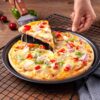3-Piece Set Non-stick Pizza Pan, Round Premium Bakeware, Black - 7218 Alhamra ALHAMRA
