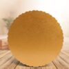 3Pcs 6/8/12inch Stylish Hard Paper Mats & Pads Decor for Birthday and Wedding Party Cakes - Gold Alhamra ALHAMRA