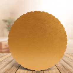 3Pcs 6/8/12inch Stylish Hard Paper Mats & Pads Decor for Birthday and Wedding Party Cakes - Gold Alhamra ALHAMRA