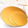 3Pcs 6/8/12inch Stylish Hard Paper Mats & Pads Decor for Birthday and Wedding Party Cakes - Gold Alhamra ALHAMRA