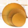 3Pcs 6/8/12inch Stylish Hard Paper Mats & Pads Decor for Birthday and Wedding Party Cakes - Gold Alhamra ALHAMRA