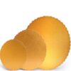 3Pcs 6/8/12inch Stylish Hard Paper Mats & Pads Decor for Birthday and Wedding Party Cakes - Gold Alhamra ALHAMRA