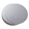 3Pcs 6/8/12inch Stylish Hard Paper Mats & Pads Decor for Birthday and Wedding Party Cakes - Silver Alhamra ALHAMRA