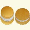3Pcs 6/8/12inch Stylish Hard Paper Mats & Pads Decor for Birthday and Wedding Party Cakes - Silver Alhamra ALHAMRA
