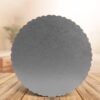 3Pcs 6/8/12inch Stylish Hard Paper Mats & Pads Decor for Birthday and Wedding Party Cakes - Silver Alhamra ALHAMRA