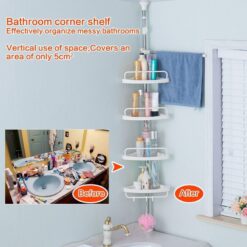Alternative view of 4 Tier Shower Corner Storage Rack Bathroom Organizer Shelf