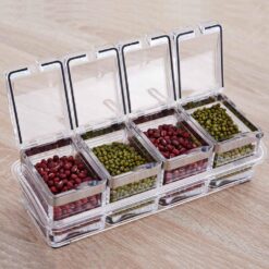 Alternative view of Acrylic Crystal Salt Pepper Spice Boxes with Rack