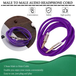 Auxiliary Audio Aux Cable Nylon Braided Unbreakable Cord for Car/Home - 3 Feet - Purple - 3914 Alhamra ALHAMRA