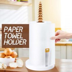 Bamboo Paper Towel Holder Dispenser Organizing Stand
