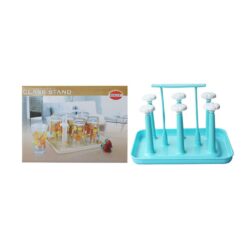 Classic Glass Stand Rolex 6 Hooks Cup Holder Stand Durable Plastic Pullout-Blue 7187 Alhamra ALHAMRA