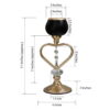 Gold Metal Candle Holder Set Chandelier Stand With Crystal chains Matte Black & Gold 2457 Alhamra ALHAMRA