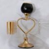 Gold Metal Candle Holder Set Chandelier Stand With Crystal chains Matte Black & Gold 2457 Alhamra ALHAMRA