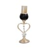 Gold Metal Candle Holder Set Chandelier Stand With Crystal chains Matte Black & Gold 2457 Alhamra ALHAMRA