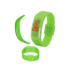 LED Silicon Sports watch for unisex-Green-Plastic-Alhamra-8258-G-ALHAMRA