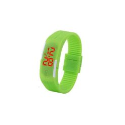LED Silicon Sports watch for unisex-Green-Plastic-Alhamra-8258-G-ALHAMRA