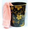 Multipurpose Room Basket - Floral Texture Bin & Basket - Black-Plastic-Alhamra-108-B-ALHAMRA
