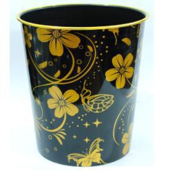 Multipurpose Room Basket - Floral Texture Bin & Basket - Black-Plastic-Alhamra-108-B-ALHAMRA