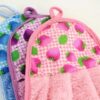Pack of 3 - Coral Fleece Kitchen / Bathroom Hanging Towel - 15 x 8 inches - Multicolor - 2488 Alhamra ALHAMRA