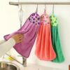 Pack of 3 - Coral Fleece Kitchen / Bathroom Hanging Towel - 15 x 8 inches - Multicolor - 2488 Alhamra ALHAMRA