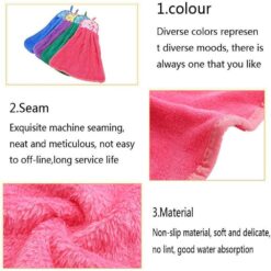 Pack of 3 - Coral Fleece Kitchen / Bathroom Hanging Towel - 15 x 8 inches - Multicolor - 2488 Alhamra ALHAMRA