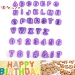 Alternative view of Pack of 40 Numeric & Alphabet cookie cutout - Purple