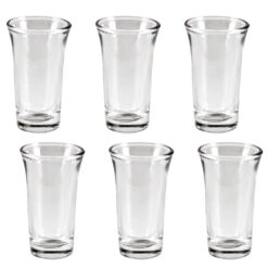 Pack of 6 Stylish ZamZam Glass for Hajj Aab e ZamZam / Kehva Glass Set / Kaveh Glassware / Sheesha Glass Set - Transparent ALHAMRA ALHAMRA
