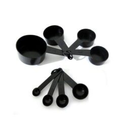 Pack of 8 - Non Stick Measuring Spoon - Black-Plastic-Alhamra-7027-ALHAMRA