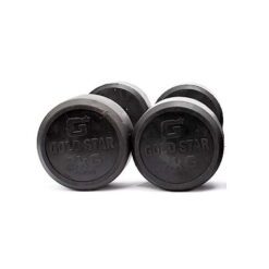 Pair of 2 Kg rubber coated dumbbells - Black & Silver-Mixed-Alhamra-8084-P2-ALHAMRA