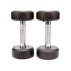 Pair of 5 Kg rubber coated dumbbells - Black & Silver-Mixed-Alhamra-8084-P5-ALHAMRA