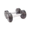 Pair of 5 Kg rubber coated dumbbells - Black & Silver-Mixed-Alhamra-8084-P5-ALHAMRA