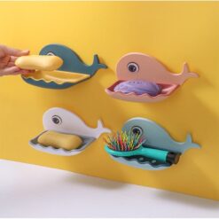 Whale Shape Soap Box Suction Cup Wall Mount