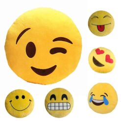 Yellow Velvet Emoji Cushion ALHAMRA ALHAMRA