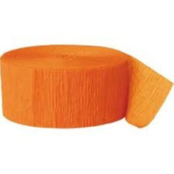 Pack of 6-Crepe Streamer-ORANGE 1.75x970 inches