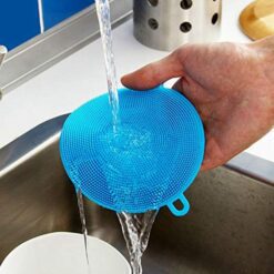Heat Resistant Silicon Sponge Dishwasher Scrubber Pad - Multicolor