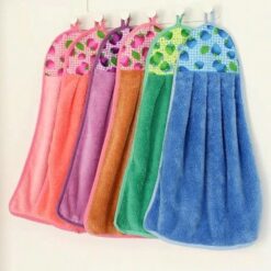 Pack of 3 - Coral Fleece Kitchen / Bathroom Hanging Towel - 15 x 8 inches - Multicolor - 2488