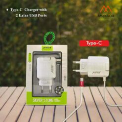 Alternative view of Type-C Fast 3A Charger Cable with 2 Extra USB Ports