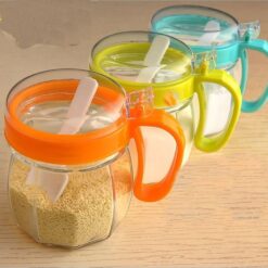 Alternative view of Pack of 3 - Glass Spice Containers / Spices Jars - Multicolors 7209