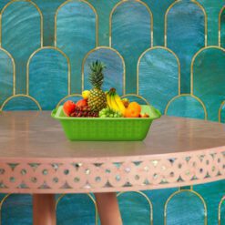 Alternative view of Multi-functional Kitchen Vegetable Fruit Drain Basket Snack Plate Double-layer sieve-Green 2442G