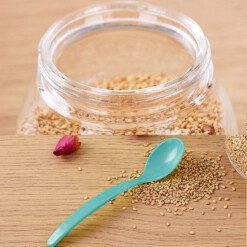 Alternative view of 3 PCS Glass Suger & Spice Container Jar Kitchen Combination Spoon and Lid Design Multi-color 7191