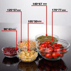 Alternative view of 5 Pcs Glass Bowl with Plastic Lids - Multicolor