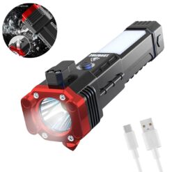 Alternative view of Pack of 2 - Tactical LED Flashlight Rechargeable, Emergency Tool with Side Light & USB Charging