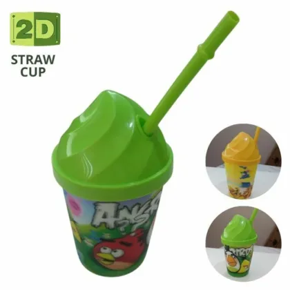 2D Amazing Juice Glass with Straw
