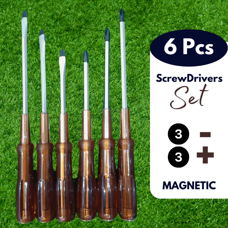6 pcs Screw Driver Kit set - Brown