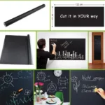Black Matte Adhesive Chalkboard Contact Paper Vinyl Wall Decal Poster Alternative Bonus Chalks & Marker-Peel & Stick DIY Size 122 x 45 cm-4032