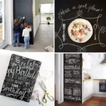 Black Matte Adhesive Chalkboard Contact Paper Vinyl Wall Decal Poster Alternative Bonus Chalks & Marker-Peel & Stick DIY Size 122 x 45 cm-4032