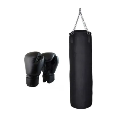 Boxing Bag & Gloves 3ft - Black