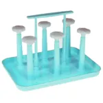 Classic Glass Stand Rolex 6 Hooks Cup Holder Stand Durable Plastic Pullout-Blue 7187